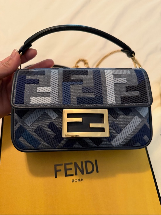 Fendi Handbags - Fendi Navy denim mini baguette